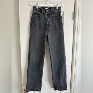 Levi’s Ribcage Straight Ankle, Feelin’ Cagey Black, size 25
